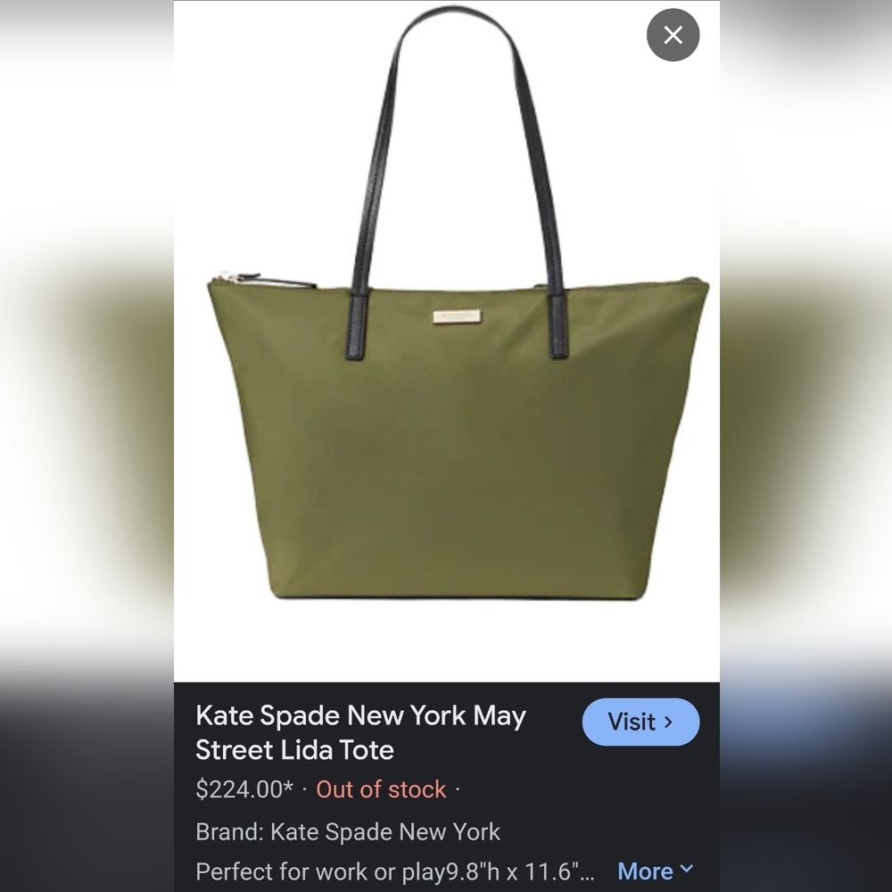 Kate Spade Olive Green Tote Bag - Picture 16 of 16